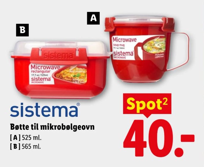sistema Bøtte til mikrobølgeovn [A] 525 ml. – Lidl