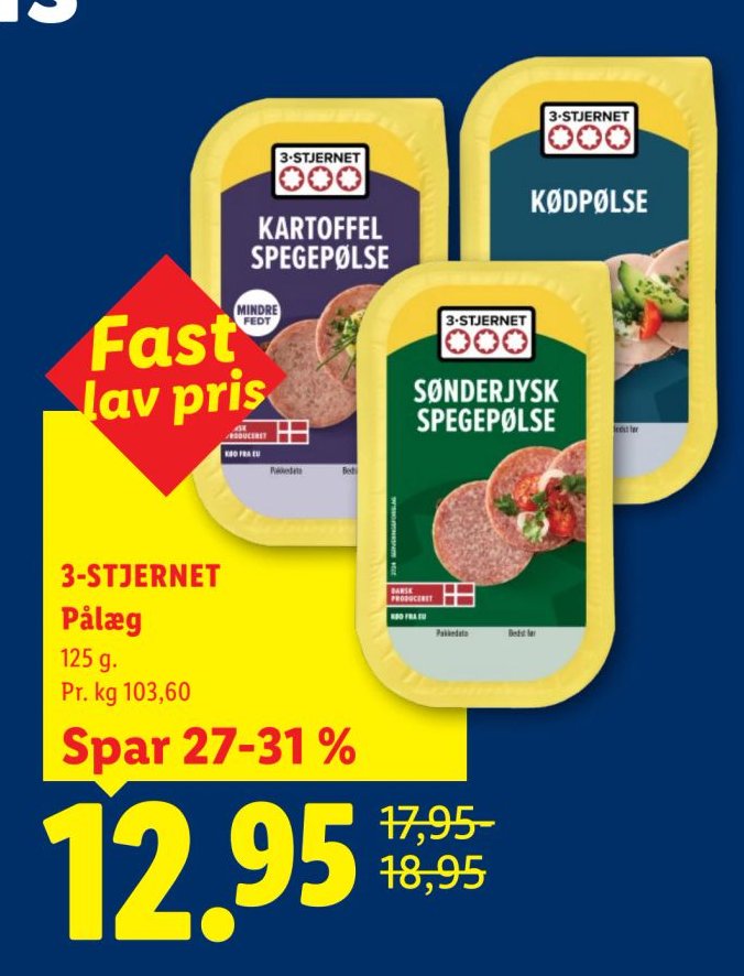 3-STJERNET Pålæg 125 g – Lidl