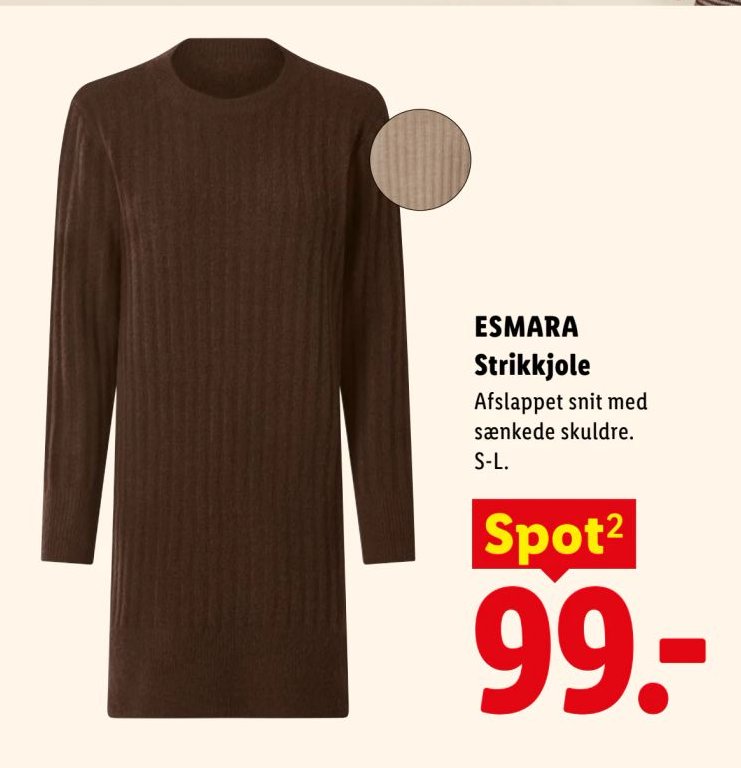 ESMARA Strikkjole Afslappet snit med sænkede skuldre. S-L. – Lidl