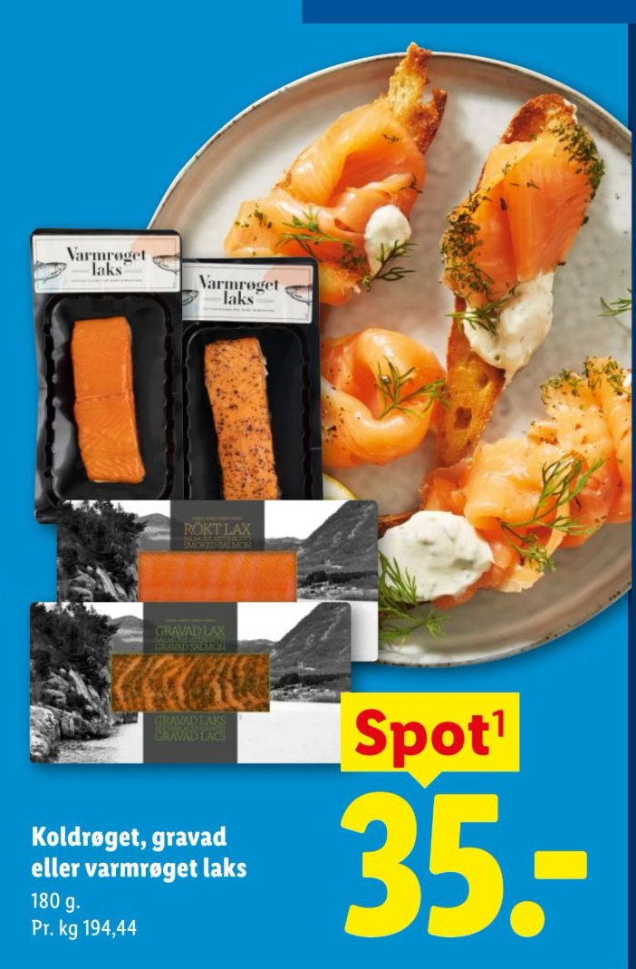 Koldrøget, gravad eller varmrøget laks 180 g. – Lidl