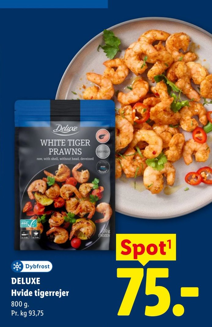 DELUXE Hvide tigerrejer 800 g. – Lidl