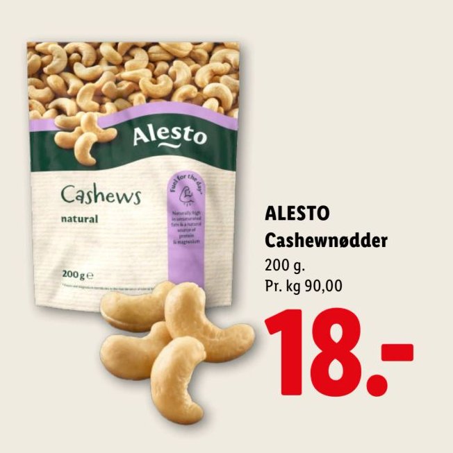 ALESTO Cashewnødder 200 g – Lidl