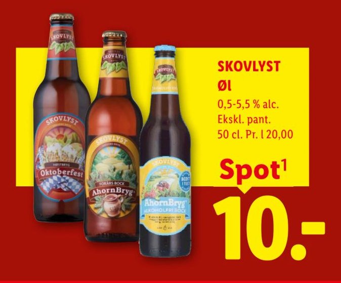 SKOVLYST ØL 0,5-5,5 % alc. 50 cl – Lidl