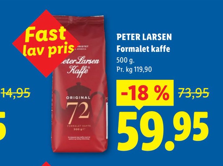 PETER LARSEN Formalet kaffe 500 g – Lidl
