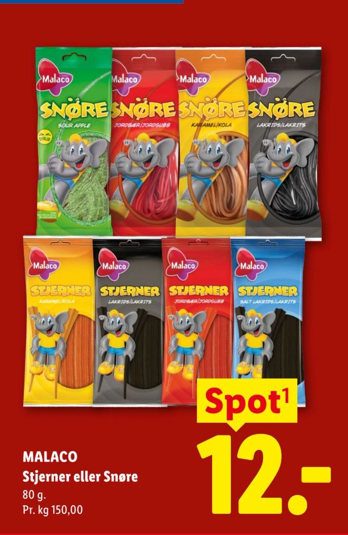 MALACO Stjerner eller Snøre 80 g. – Lidl