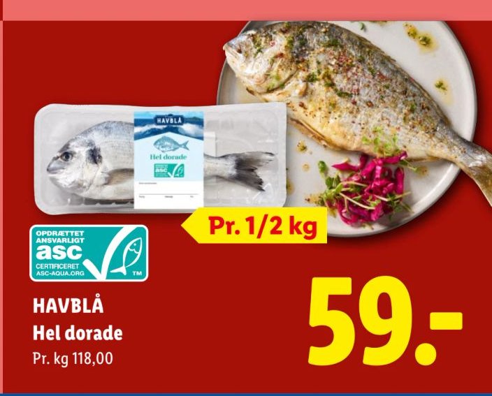 HAVBLÅ Hel dorade Pr. 1/2 kg – Lidl