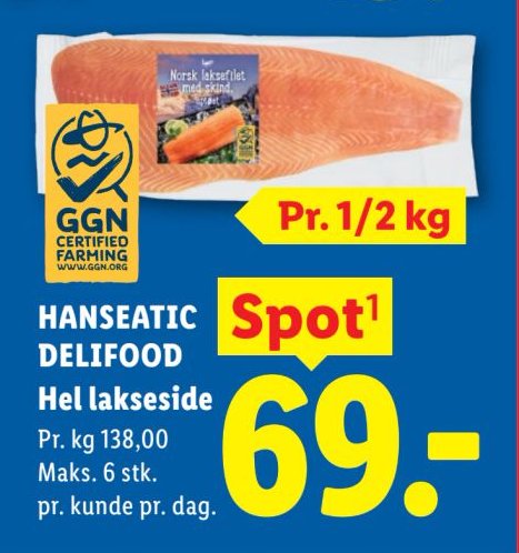 HANSEATIC DELIFOOD Hel lakseside Pr. 1/2 kg – Lidl