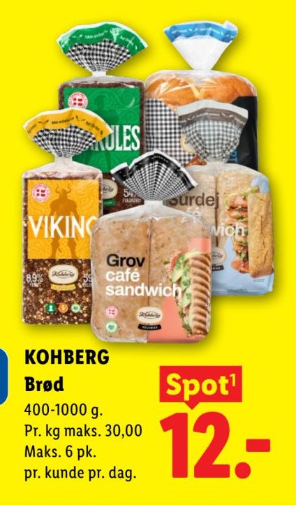 KOHBERG Brød 400-1000 g. – Lidl