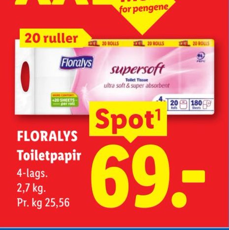 FLORALYS Toiletpapir 4-lags. 2,7 kg. – Lidl