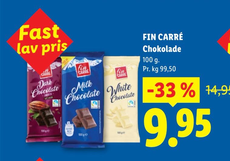 FIN CARRÉ Chokolade 100 g – Lidl