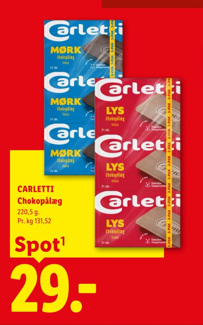 CARLETTI Chokopålæg 220,5 g. – Lidl