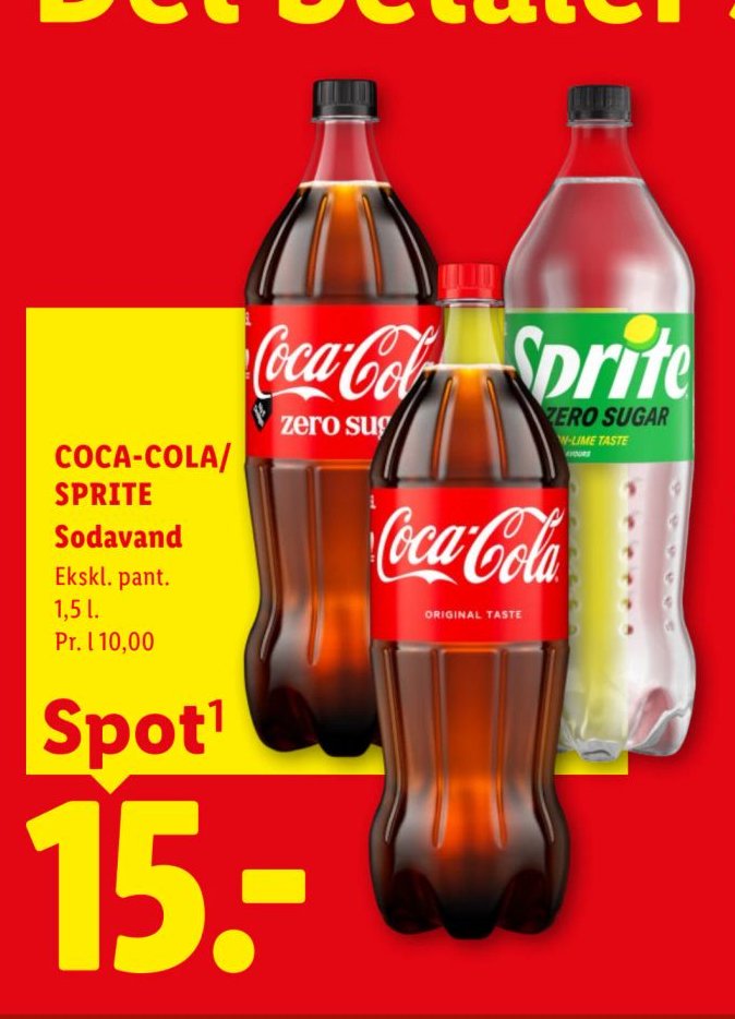 COCA-COLA/SPRITE Sodavand 1,5 L – Lidl