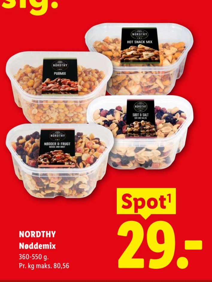 NORDTHY Nøddemix 360-550 g – Lidl