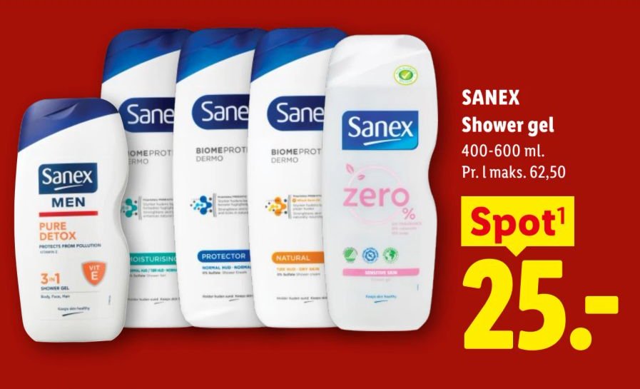 SANEX Shower gel 400-600 ml. – Lidl