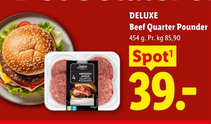 DELUXE Beef Quarter Pounder 454 g – Lidl