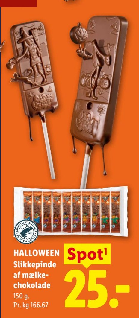 HALLOWEEN Slikkepinde af mælkechokolade 150 g – Lidl