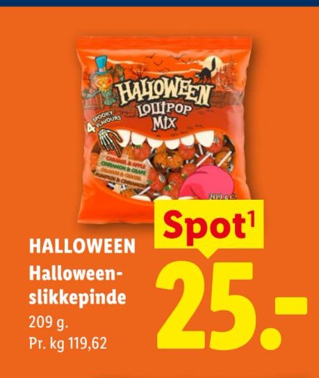 HALLOWEEN Halloween-slikkepinde 209 g. – Lidl