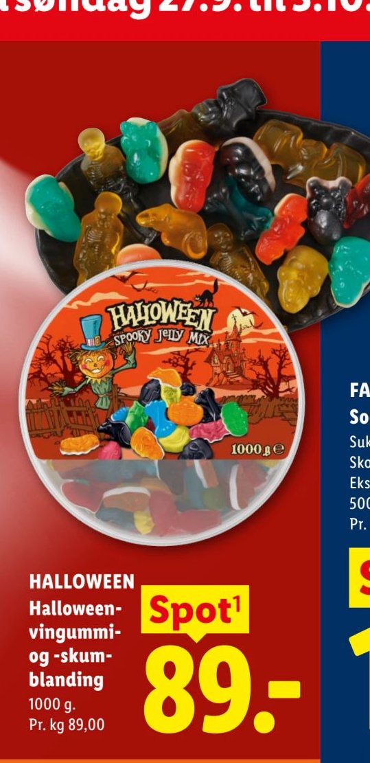 HALLOWEEN Halloween-vingummi- og -skumblanding 1000 g – Lidl