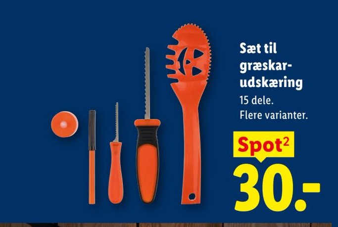 Sæt til græskarudskæring 15 dele. Flere varianter. – Lidl