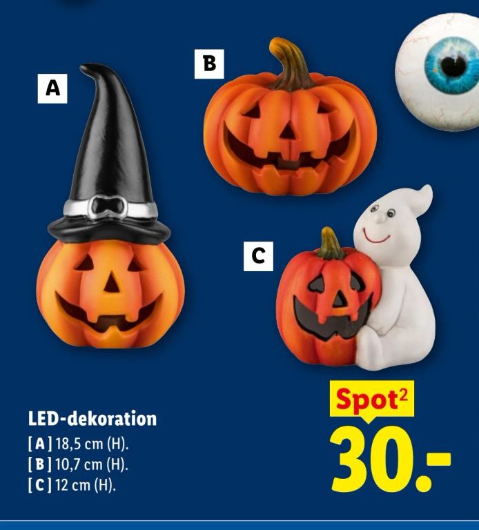 LED-dekoration [ A ] 18,5 cm (H). [ B ] 10,7 cm (H). [ C ] 12 cm (H). – Lidl