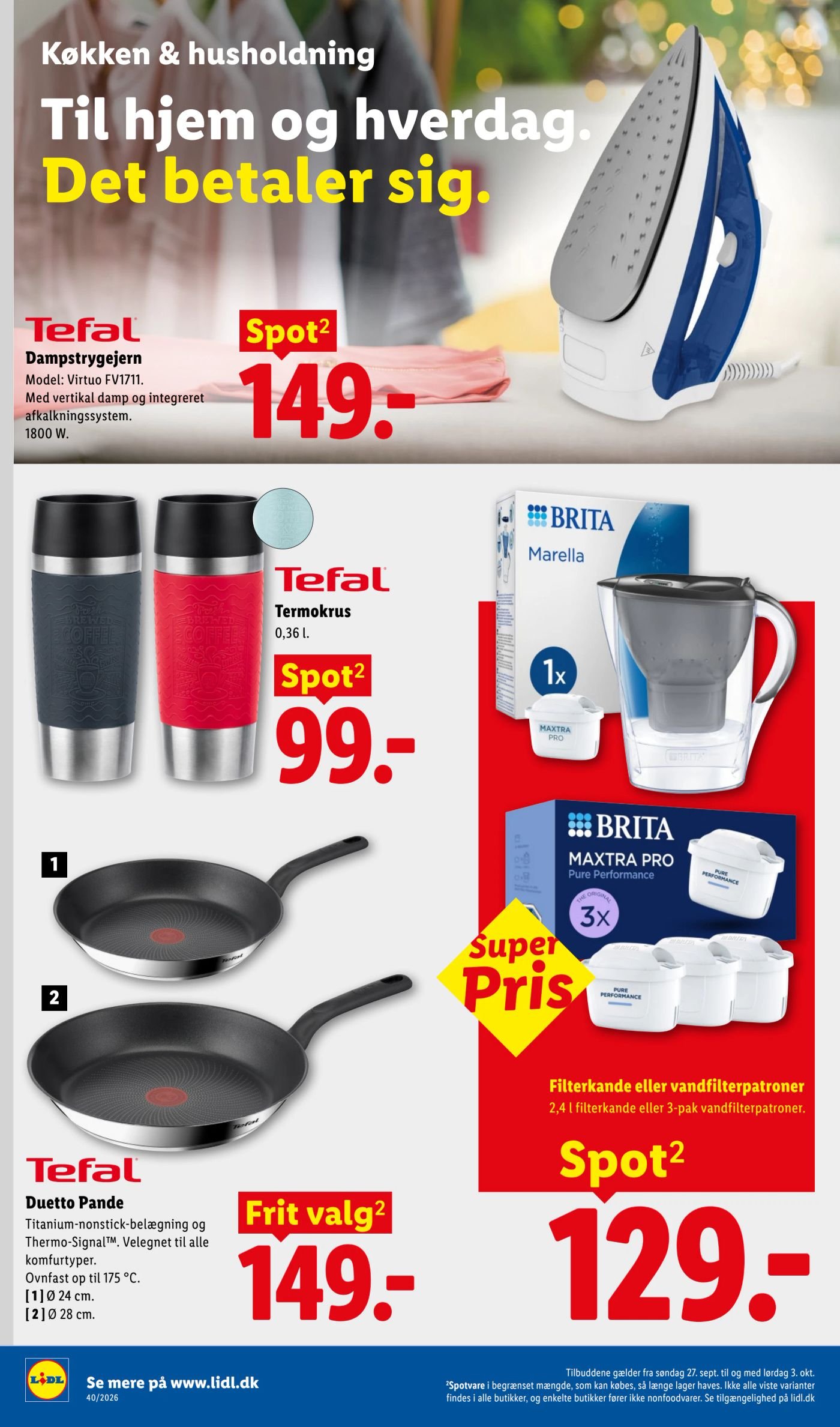 Tefal Duetto Pande Titanium-nonstick-belægning og Thermo-Signal™. Velegnet til alle komfurtyper. Ovnfaste op til 175 °C. [1] Ø 24 cm. – Lidl