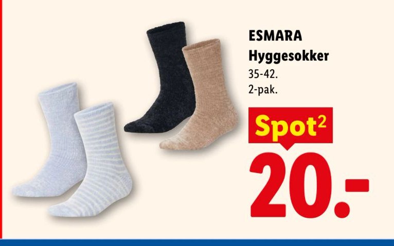 ESMARA Hyggesokker 35-42. 2-pak. – Lidl