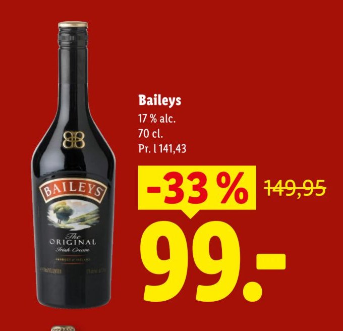 Baileys 17 % alc. 70 cl – Lidl
