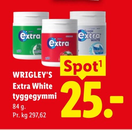 WRIGLEY'S Extra White tyggegummi 84 g. – Lidl