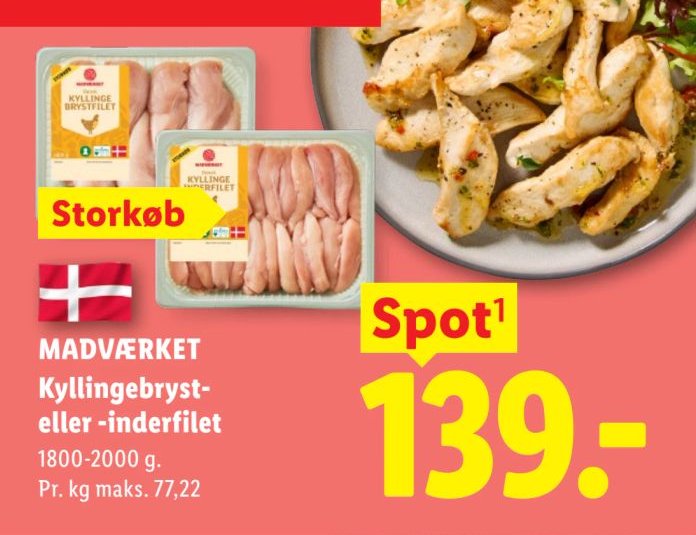 Kyllingebryst- eller -inderfilet – Lidl