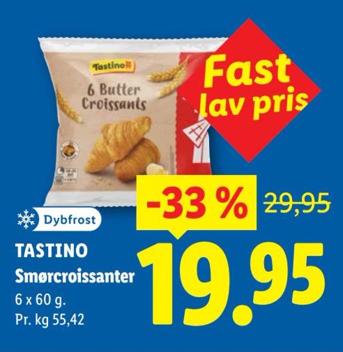 TASTINO Smørcroissanter 6 x 60 g – Lidl