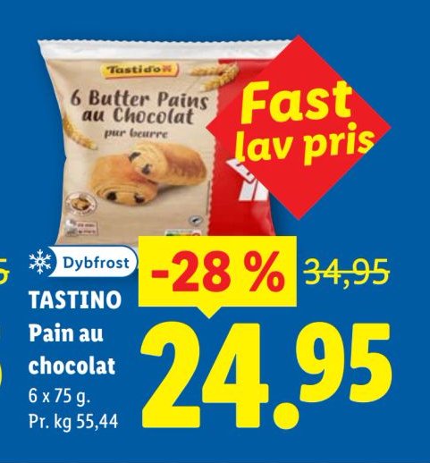 TASTINO Pain au chocolat 6 x 75 g – Lidl