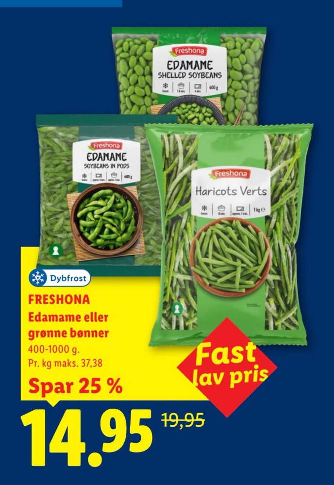 FRESHONA Edamame eller grønne bønner 400-1000 g – Lidl
