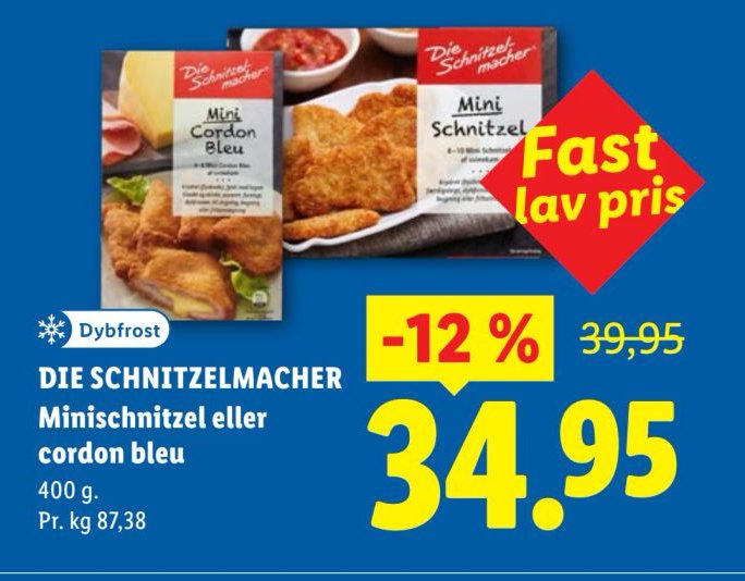 DIE SCHNITZELMACHER Minischnitzel eller cordon bleu 400 g – Lidl
