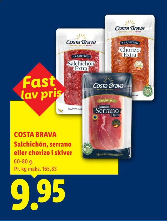 COSTA BRAVA Salchichón, serrano eller chorizo i skiver 60-80 g – Lidl