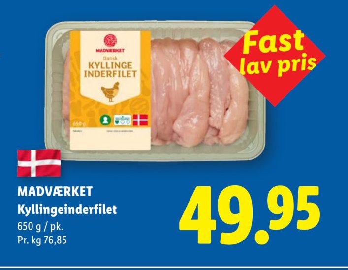 MADVÆRKET Kyllingeinderfilet 650 g / pk. – Lidl