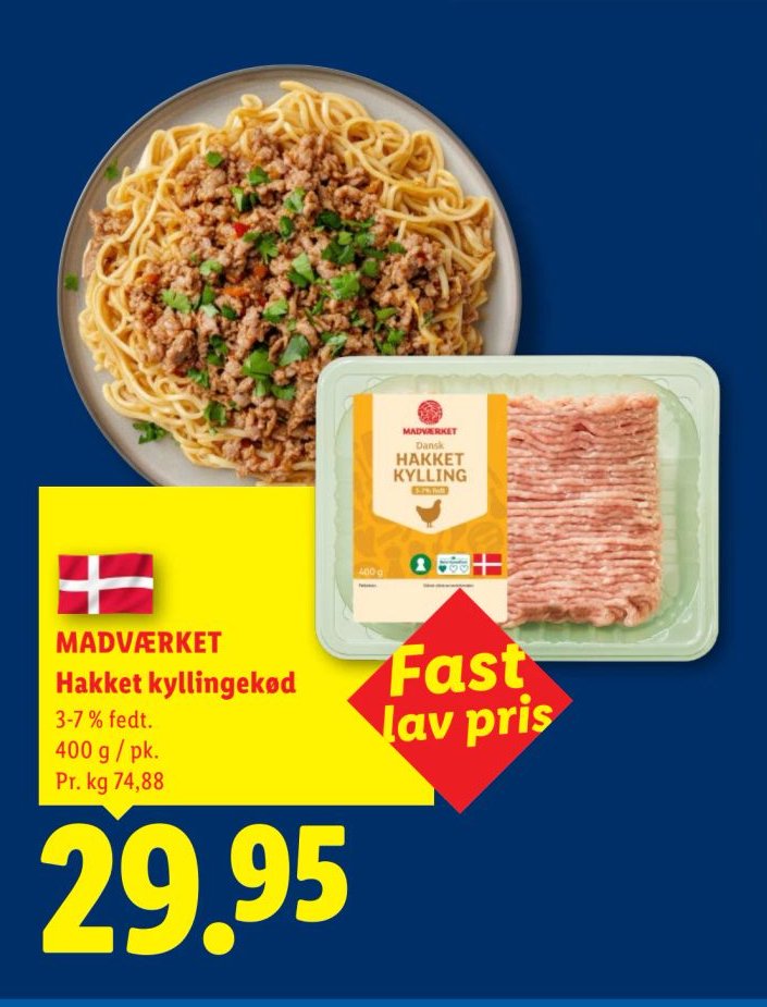 MADVÆRKET Hakket kyllingekød 3-7 % fedt. 400 g / pk. – Lidl