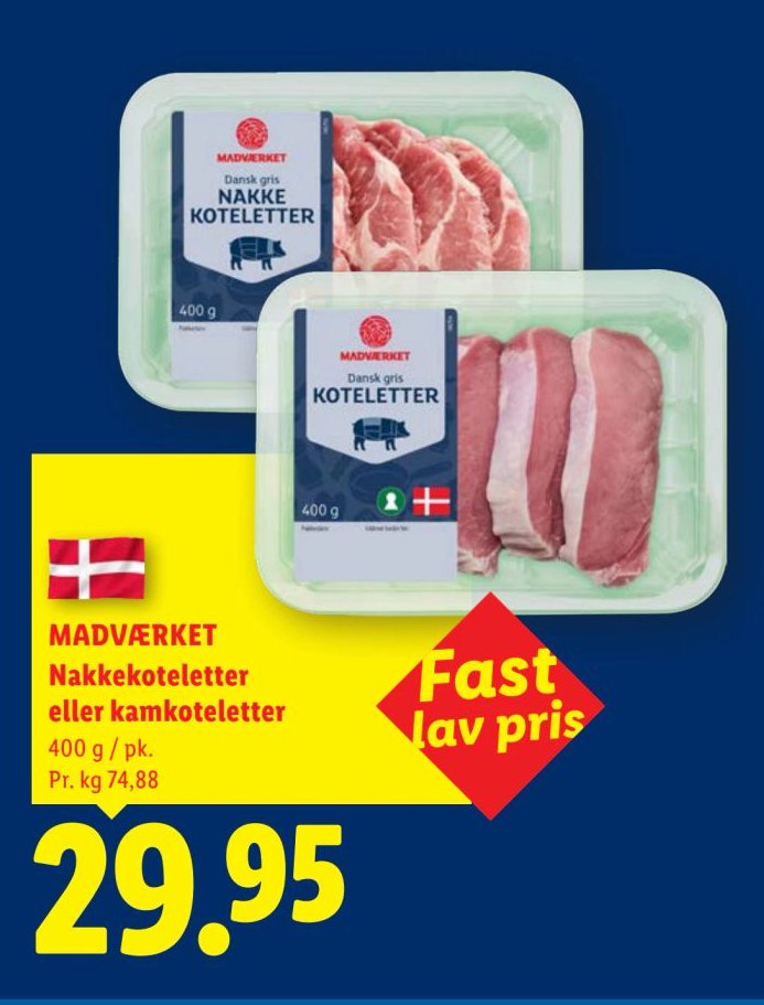 MADVÆRKET Nakkekoteletter eller kamkoteletter 400 g / pk. – Lidl