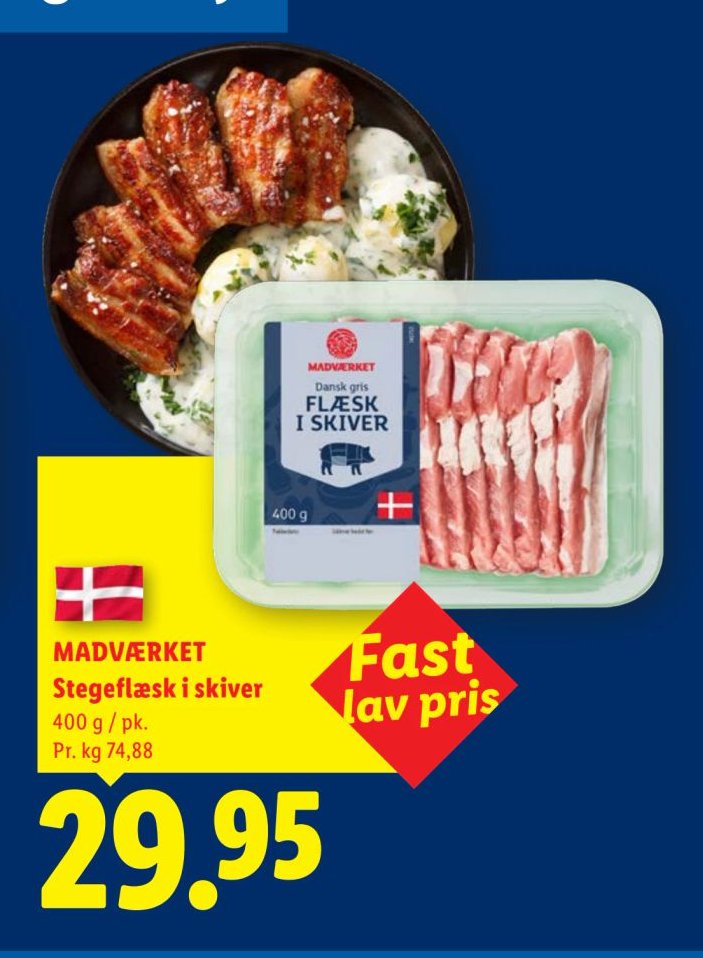 MADVÆRKET Stegeflæsk i skiver 400 g / pk. – Lidl