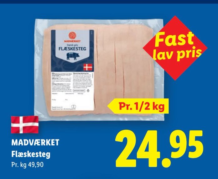 MADVÆRKET Flæskesteg Pr. 1/2 kg – Lidl
