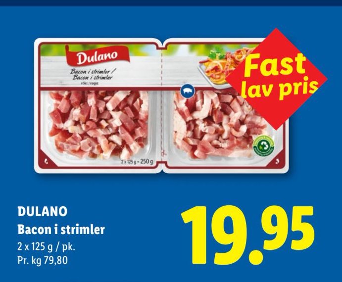 DULANO Bacon i strimler 2 x 125 g / pk. – Lidl