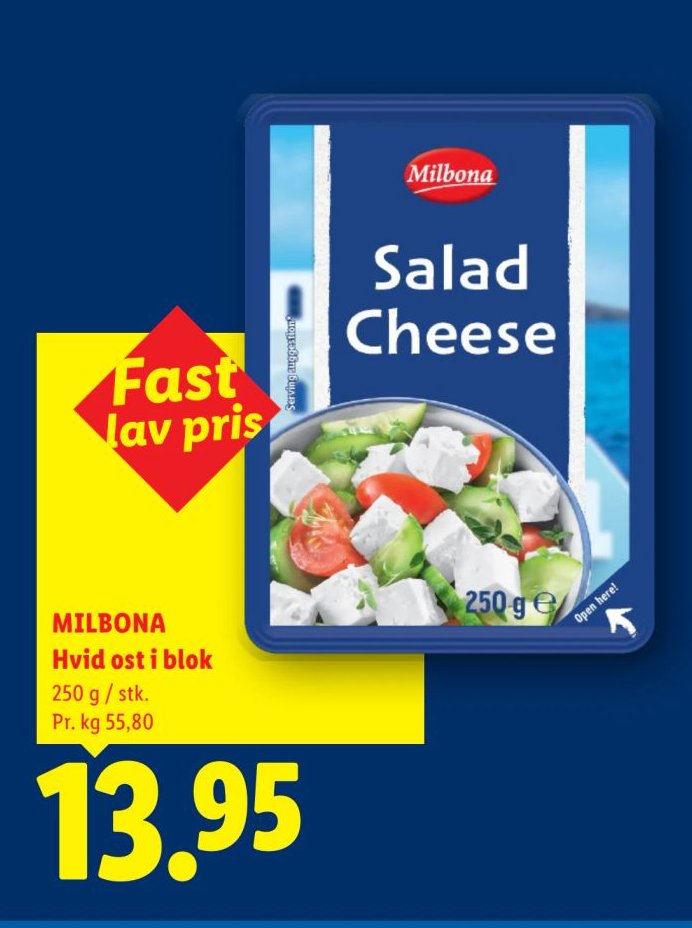MILBONA Hvid ost i blok 250 g / stk. – Lidl
