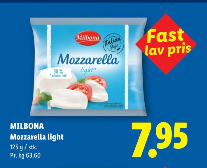 MILBONA Mozzarella light 125 g / stk. – Lidl