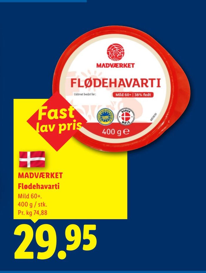 MADVÆRKET Fløderhavarti Mild 60+. 400 g / stk. – Lidl
