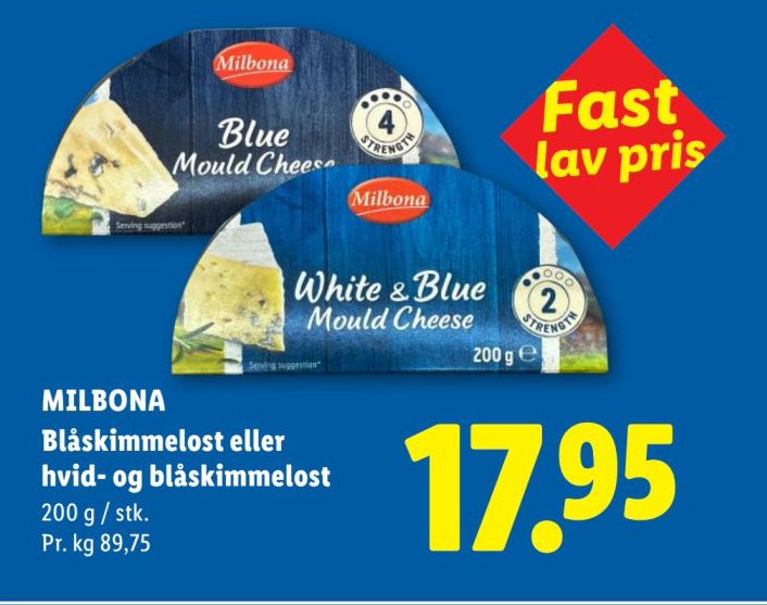 MILBONA Blåskimmelost eller hvid- og blåskimmelost – Lidl