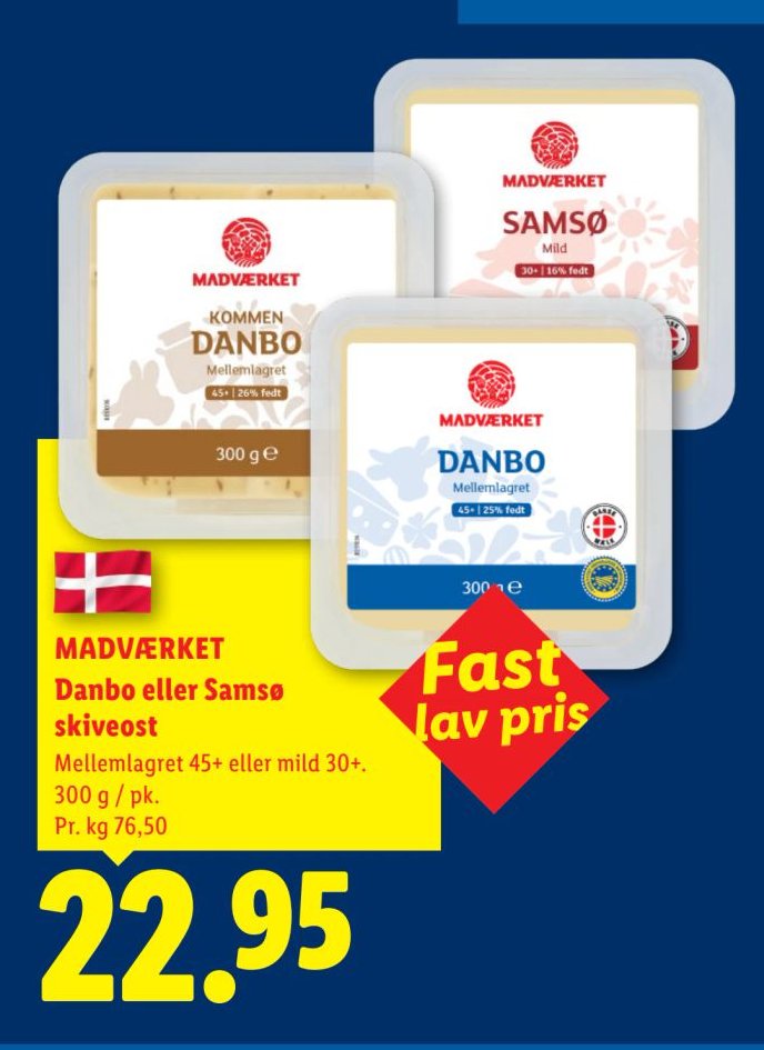 MADVÆRKET Danbo eller Samsø skiveost – Lidl
