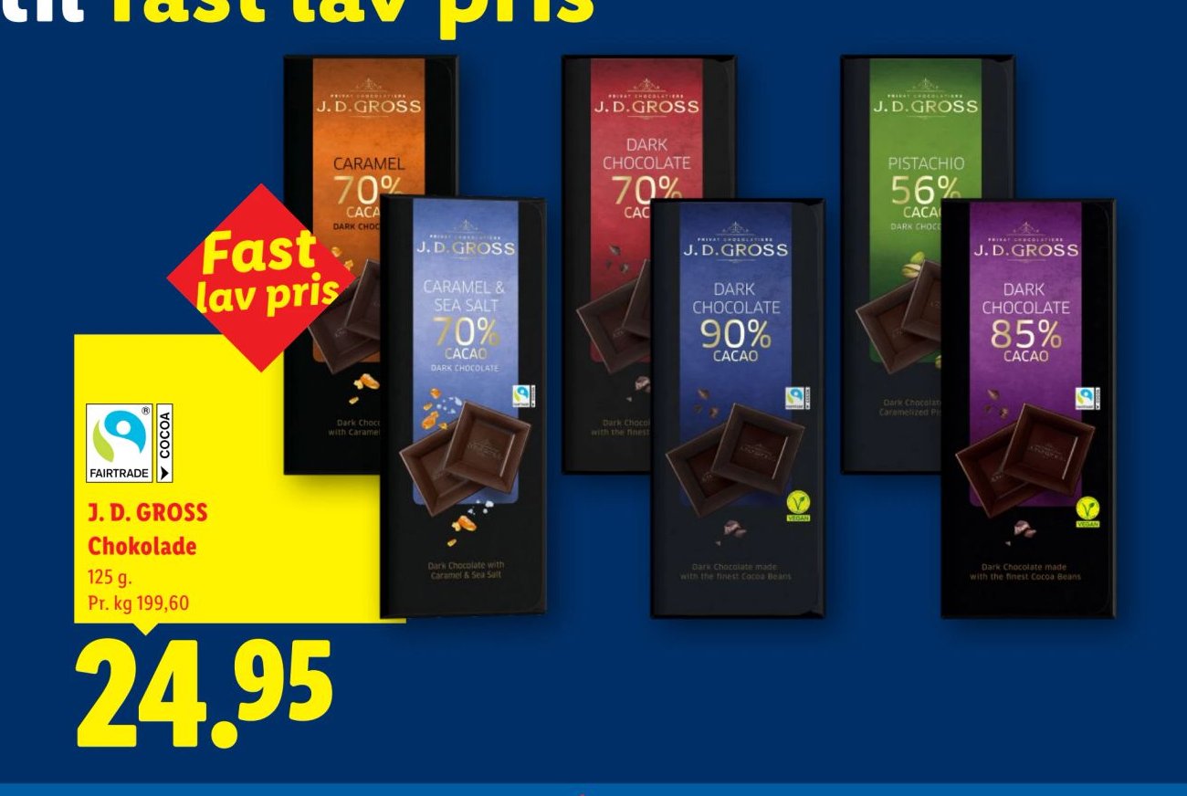 J. D. GROSS Chokolade 125 g – Lidl