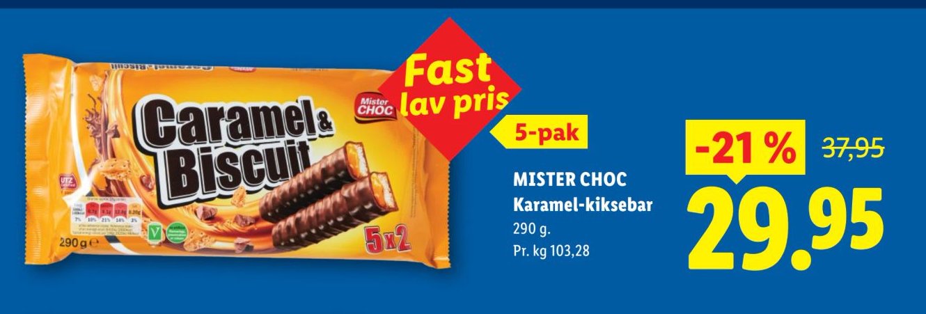 MISTER CHOC Karamel-kiksebar – Lidl