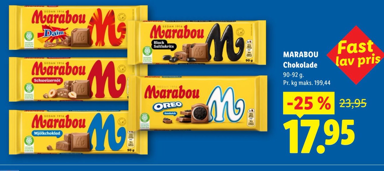 MARABOU Chokolade 90-92 g – Lidl