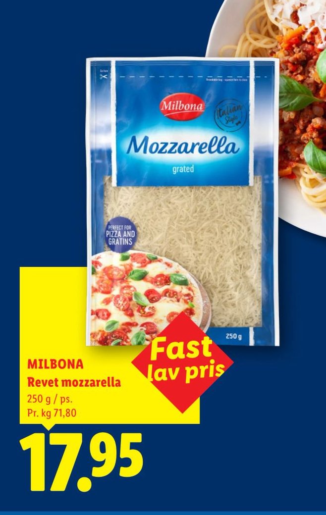 MILBONA Revet mozzarella 250 g / ps. – Lidl