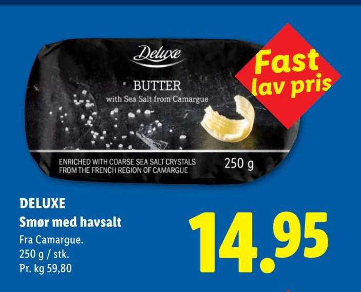 DELUXE Smør med havsalt Fra Camargue. 250 g / stk. – Lidl